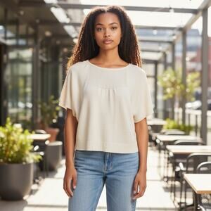 Anthropologie Size‎ Small Belle Short Flutter Sleeve Wool Blend Pullover Sweater